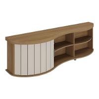 Rack Para Tv Até 75 Polegadas 180cm Com 1 Porta Flex Multimóveis Cr45324 Carvalho/off White Carvalho/off White - 5