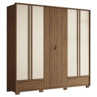 Guarda Roupa Democrata Ripado 6 Portas Jatobá-areia Com Pés - Santos Andirá Jatobá-areia - 1