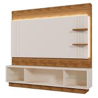 Estante Home Guaíba 200cm Pérola Metalizado-amêndoa Para Tv Até 65? - Mobler Pérola Metalizado-amêndoa
