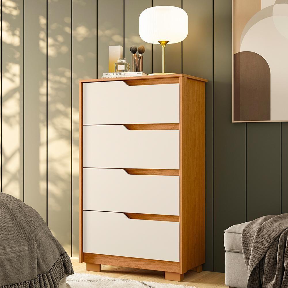 Cômoda Sole 4 Gavetas Cinamomo-off White - Móveis Albatroz Cinamomo-off White - 2