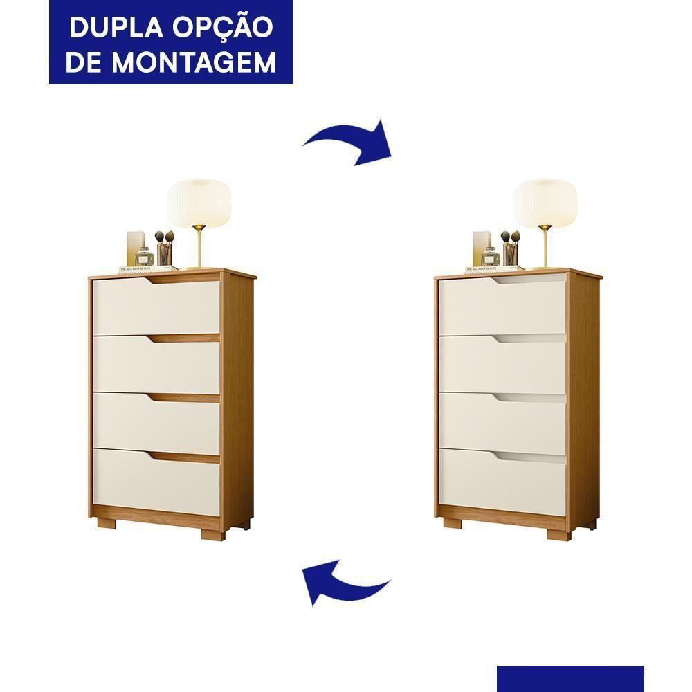 Cômoda Sole 4 Gavetas Cinamomo-off White - Móveis Albatroz Cinamomo-off White - 3