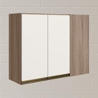 Armario Canto Reto 2p Mdf 89cm Kali 12213 Carvalho Toq Off White Cetim Nicioli Carvalho Toq Off White Cetim - 2