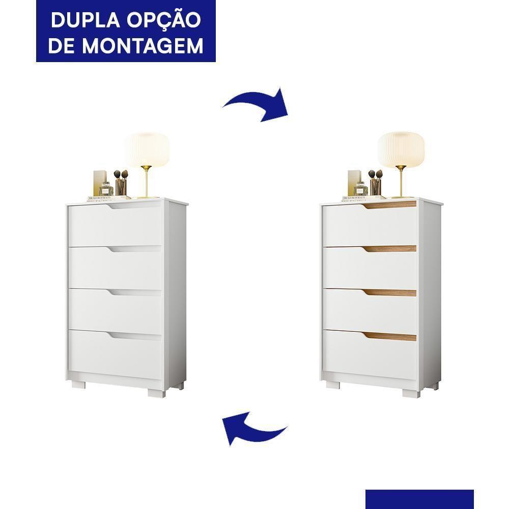 Cômoda Sole 4 Gavetas Branco Fosco - Móveis Albatroz Branco Fosco - 3