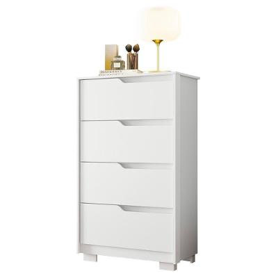Cômoda Sole 4 Gavetas em MDF com Puxador em Cava Branco Fosco para Dormitório