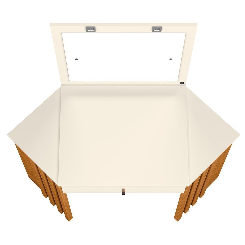 Penteadeira Camarim De Canto Glitter 1 Gaveta Cinamomo-off White - Móveis Albatroz Cinamomo-off White - 4