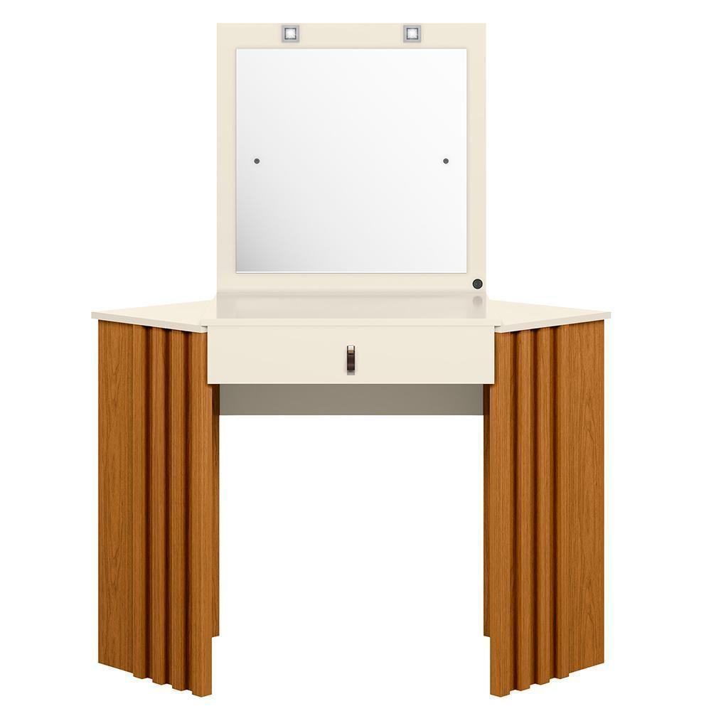 Penteadeira Camarim De Canto Glitter 1 Gaveta Cinamomo-off White - Móveis Albatroz Cinamomo-off White - 5