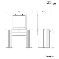Penteadeira Camarim De Canto Glitter 1 Gaveta Cinamomo-off White - Móveis Albatroz Cinamomo-off White - 6