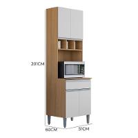 Paneleiro Duplo Andréia 4 Portas E 1 Gaveta Amêndoa-branco - Ajl Móveis Amêndoa-branco - 2