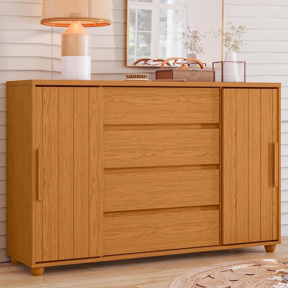 Cômoda Evidenza 2 Portas E 4 Gavetas Flex Cinamomo - Móveis Albatroz Cinamomo - 2