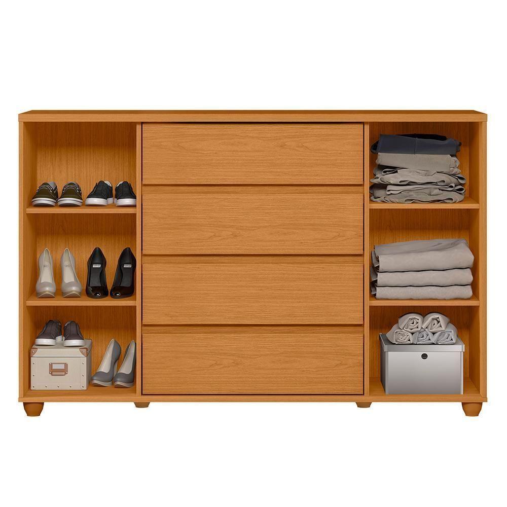 Cômoda Evidenza 2 Portas E 4 Gavetas Flex Cinamomo - Móveis Albatroz Cinamomo - 3
