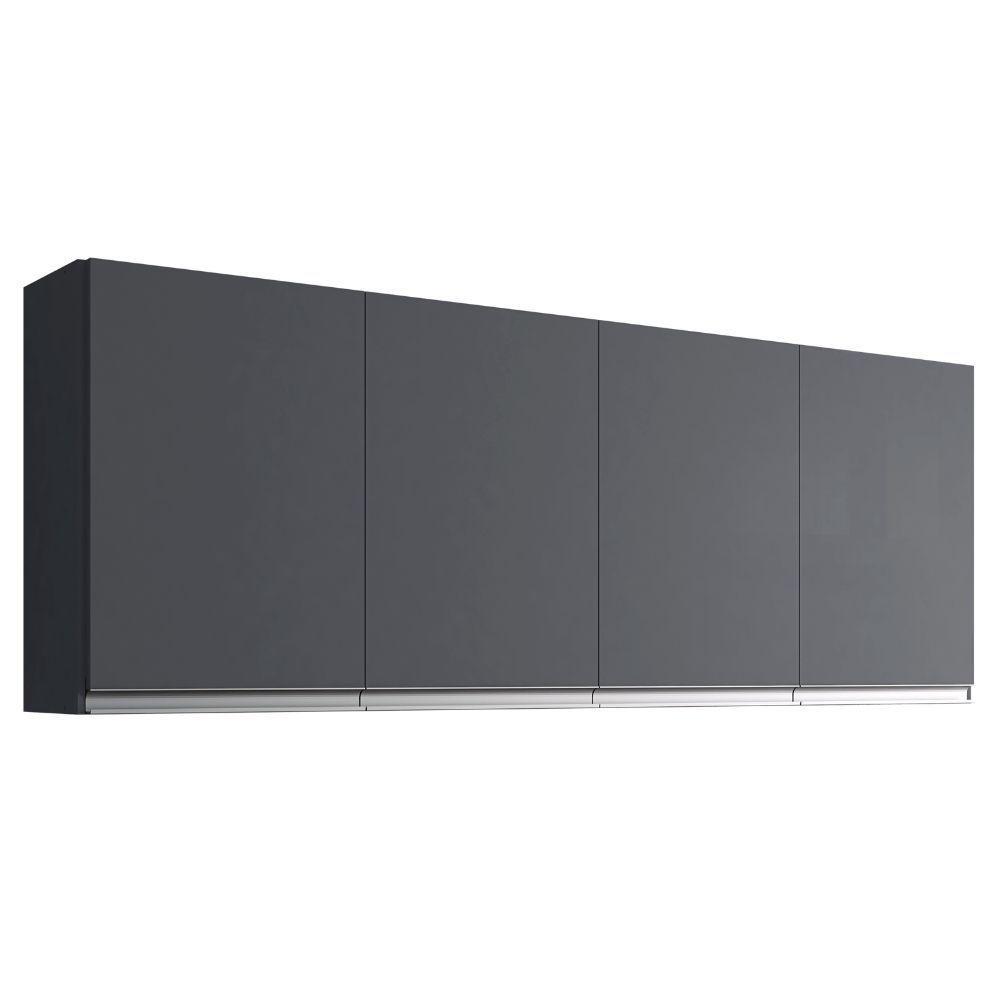 Armário Aéreo Andréia 150 Cm 4 Portas Cinza Ajl - 1