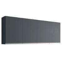 Armário Aéreo Andréia 150 Cm 4 Portas Cinza Ajl - 1