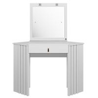 Penteadeira Camarim De Canto Glitter 1 Gaveta Branco - Móveis Albatroz Branco - 5