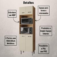 Paneleiro Duplo Mara 4 Portas Savana Off White Moblis - 3