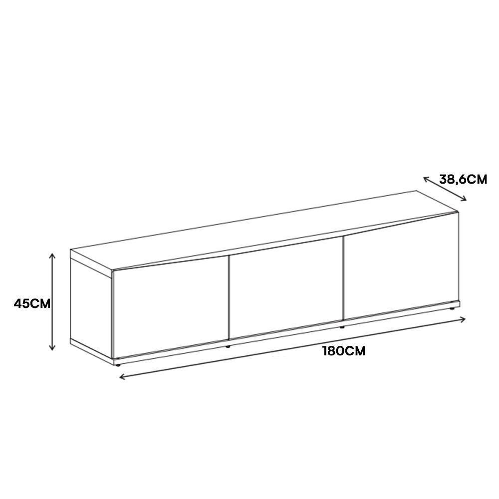 Rack Bancada Eros 180cm Cedro-off White Para Tv Até 60? - Casa D Cedro-off White - 4