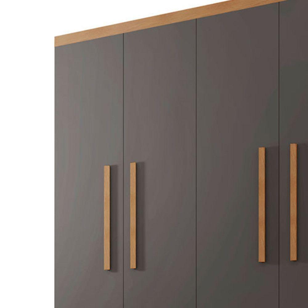 Guarda Roupa Solteiro Hera 4 Portas Rufato Imbuia Com Grafite - 7