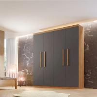 Guarda Roupa Solteiro Hera 4 Portas Rufato Imbuia Com Grafite - 2