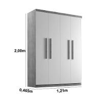 Guarda Roupa Solteiro Hera 4 Portas Rufato Imbuia Com Grafite