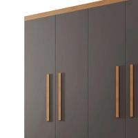 Guarda Roupa Solteiro Hera 4 Portas Rufato Imbuia Com Grafite - 7