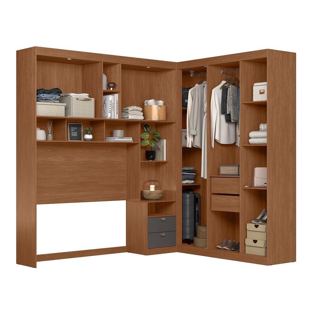 Quarto Modulado Casal Lugano Jatobá-grafite - Santos Andirá Jatobá-grafite - 6