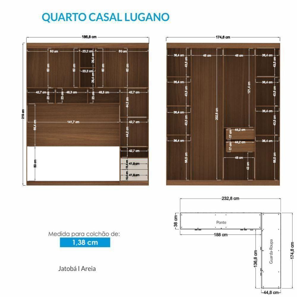 Quarto Modulado Casal Lugano Jatobá-areia - Santos Andirá Jatobá-areia - 7