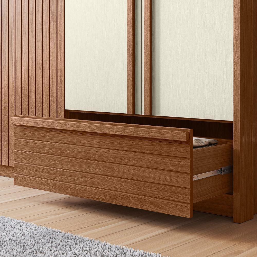 Guarda Roupa Democrata Ripado 6 Portas Jatobá-areia Com Espelho - Santos Andirá Jatobá-areia - 3