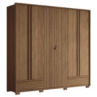 Guarda Roupa Democrata Ripado 6 Portas Jatobá Com Pés - Santos Andirá Jatobá - 1