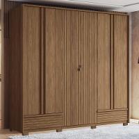 Guarda Roupa Democrata Ripado 6 Portas Jatobá Com Pés - Santos Andirá Jatobá - 2