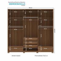 Guarda Roupa Democrata Ripado 6 Portas Jatobá Com Pés - Santos Andirá Jatobá - 4