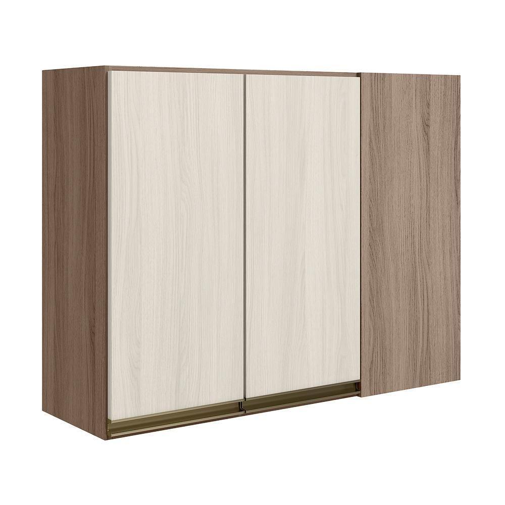 Armario Canto Reto 2p Mdf 89cm Kali 12213 Carvalho Toq Bianco Toq Nicioli Carvalho Toq Bianco Toq - 1