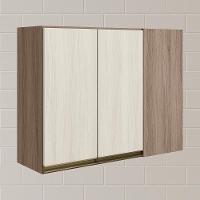 Armario Canto Reto 2p Mdf 89cm Kali 12213 Carvalho Toq Bianco Toq Nicioli Carvalho Toq Bianco Toq - 2