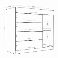 Cômoda Sevilha 1 Porta E 5 Gavetas Com Porta Joias Atacama - Aramóveis Atacama - 5