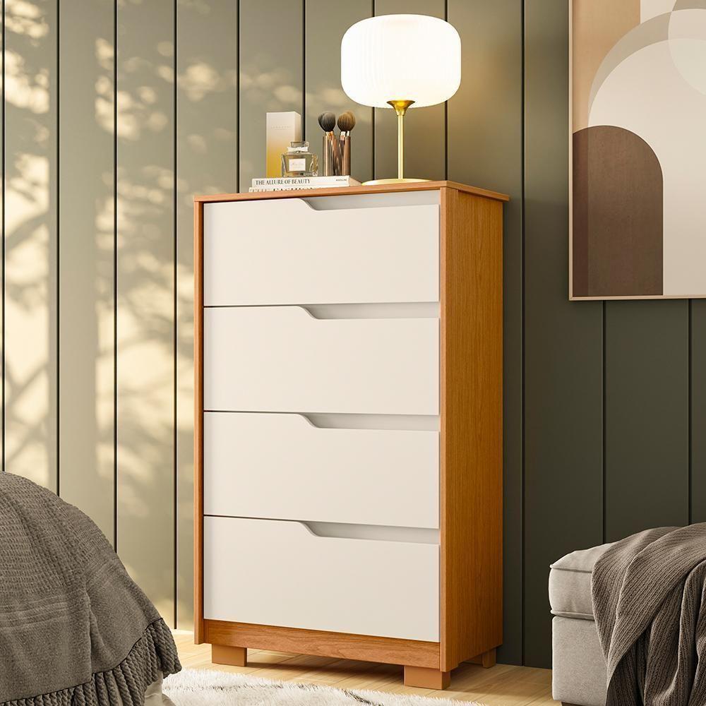 Cômoda Sole 4 Gavetas Off White-cinamomo - Móveis Albatroz Off White-cinamomo - 2