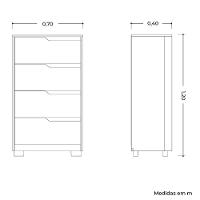 Cômoda Sole 4 Gavetas Off White-cinamomo - Móveis Albatroz Off White-cinamomo - 4