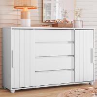 Cômoda Evidenza 2 Portas E 4 Gavetas Flex Branco Fosco - Móveis Albatroz Branco Fosco - 2