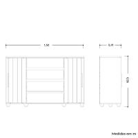 Cômoda Evidenza 2 Portas E 4 Gavetas Flex Branco Fosco - Móveis Albatroz Branco Fosco - 5