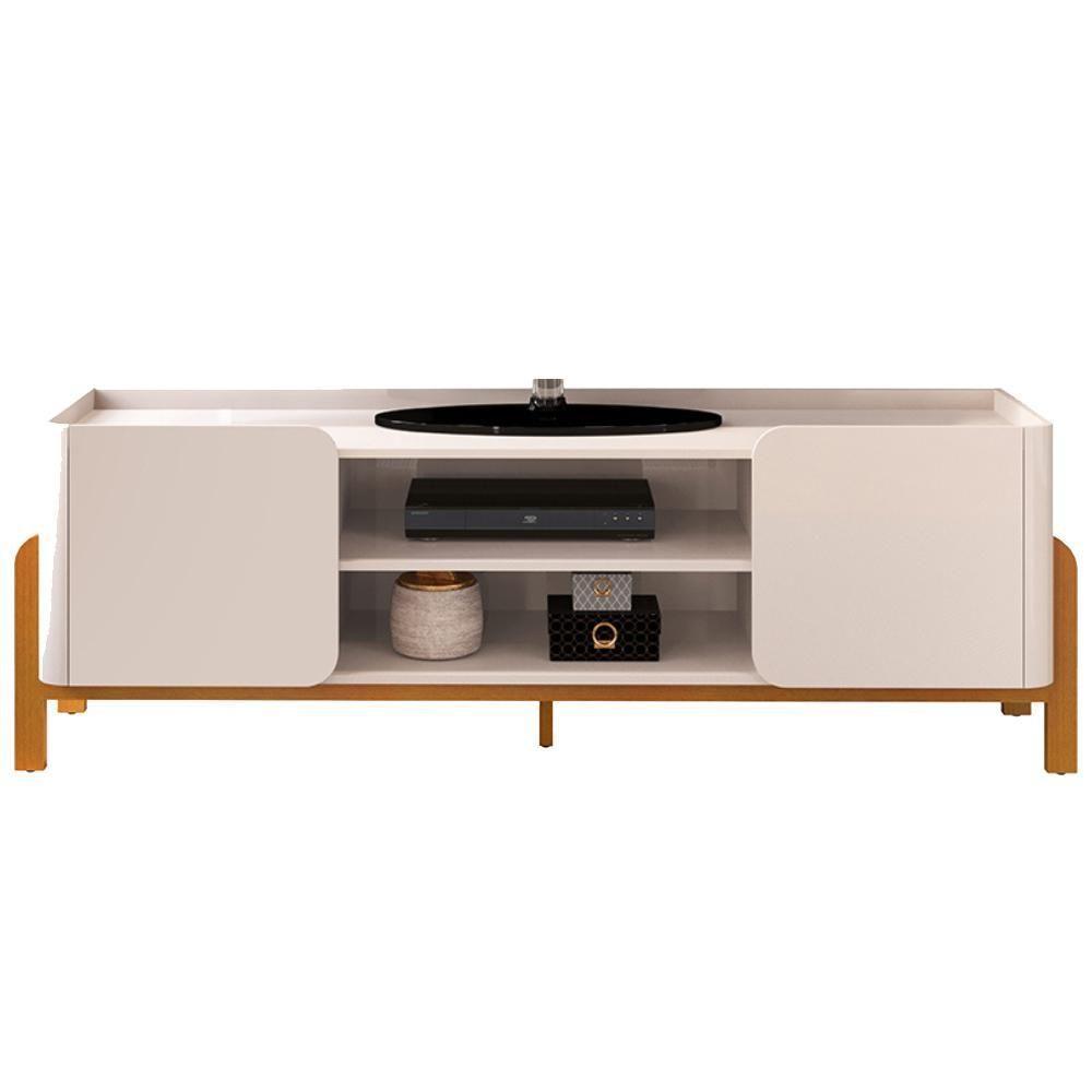 Rack Bancada Tv 65 Pol 180 Cm Cher Off White Cedro Dj Moveis Off White Cedro - 1
