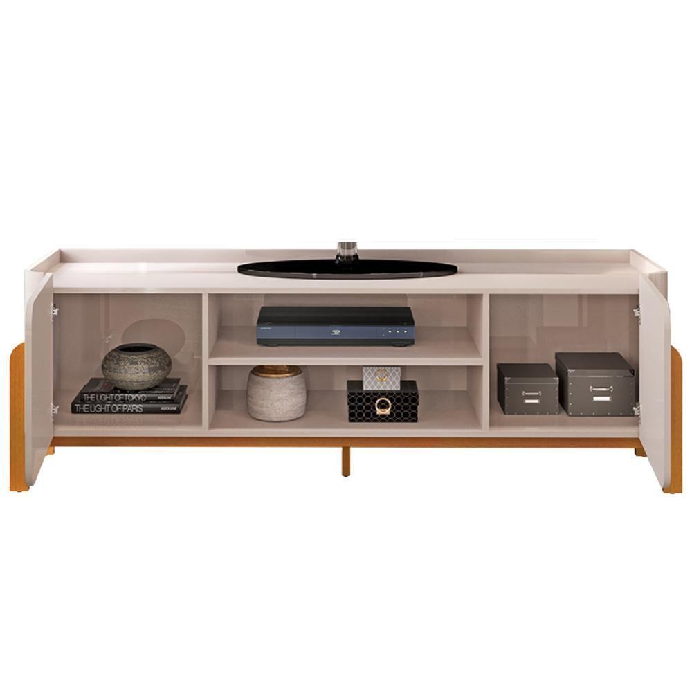 Rack Bancada Tv 65 Pol 180 Cm Cher Off White Cedro Dj Moveis Off White Cedro - 7