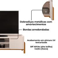 Rack Bancada Tv 65 Pol 180 Cm Cher Off White Cedro Dj Moveis Off White Cedro - 5
