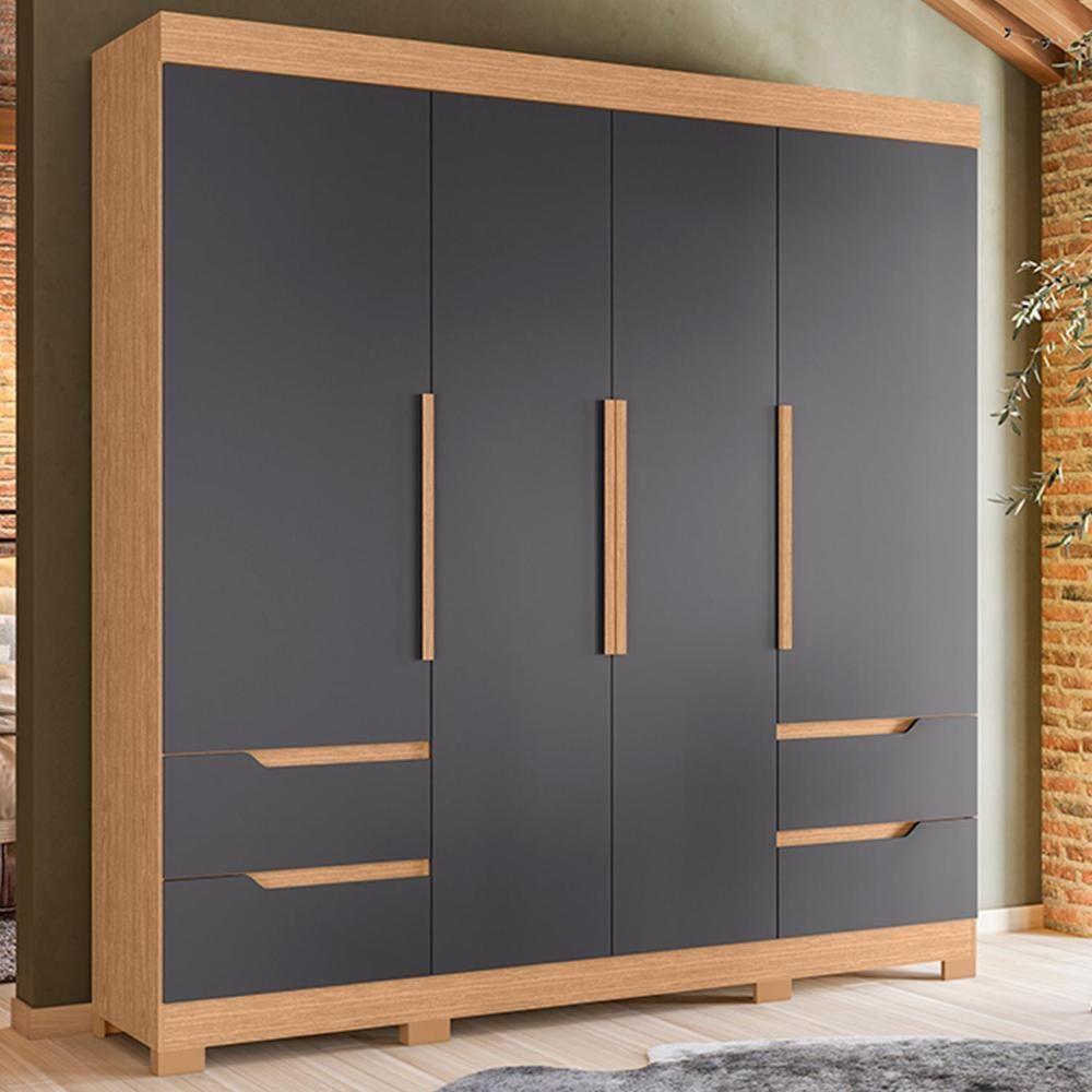 Guarda Roupa Casal Vivacce 4 Portas E 4 Gavetas Freijó-titanium - Móveis Albatroz Freijó-titanium - 2