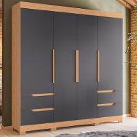 Guarda Roupa Casal Vivacce 4 Portas E 4 Gavetas Freijó-titanium - Móveis Albatroz Freijó-titanium - 2
