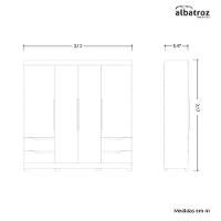 Guarda Roupa Casal Vivacce 4 Portas E 4 Gavetas Freijó-titanium - Móveis Albatroz Freijó-titanium - 4