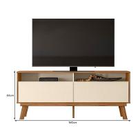 Rack Bancada Olinda 160cm Amêndoa-pérola Metalizado Para Tv Até 65? - Mobler Amêndoa-pérola Metalizado - 4