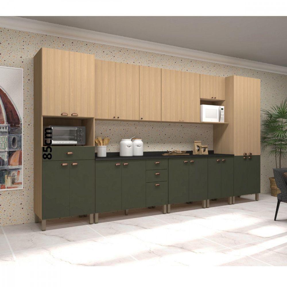 Armário Aéreo 2 Portas 60cm Com Nicho Para Microondas Freijo - 2