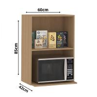 Armário Aéreo 2 Portas 60cm Com Nicho Para Microondas Freijo - 3