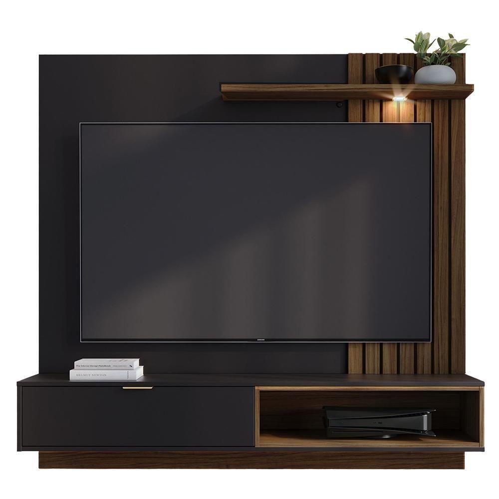 Home Suspenso Tocantins 1.6 Preto Fosco-noce Milano Para Tv Até 60? - Colibri Preto Fosco-noce Milano - 1