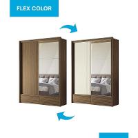 Guarda Roupa Democrata 2 Portas Deslizantes Flex Jatobá Com Espelho - Santos Andirá Jatobá - 5