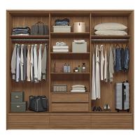 Guarda Roupa Democrata 3 Portas Deslizantes Flex Jatobá Com Espelho - Santos Andirá Jatobá