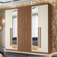 Guarda Roupa Casal Buriti Ripado 6 Portas Jatobá-areia Com Espelho - Santos Andirá Jatobá-areia - 2