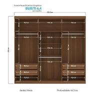 Guarda Roupa Casal Buriti Ripado 6 Portas Jatobá-areia Com Espelho - Santos Andirá Jatobá-areia - 4